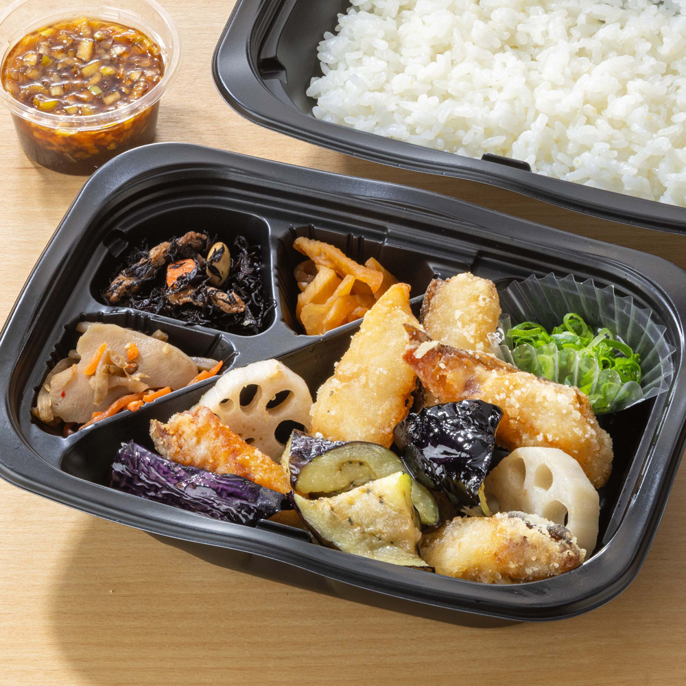 ほっけ竜田揚げ 弁当 〜もろみ醤油の香味ネギだれ〜