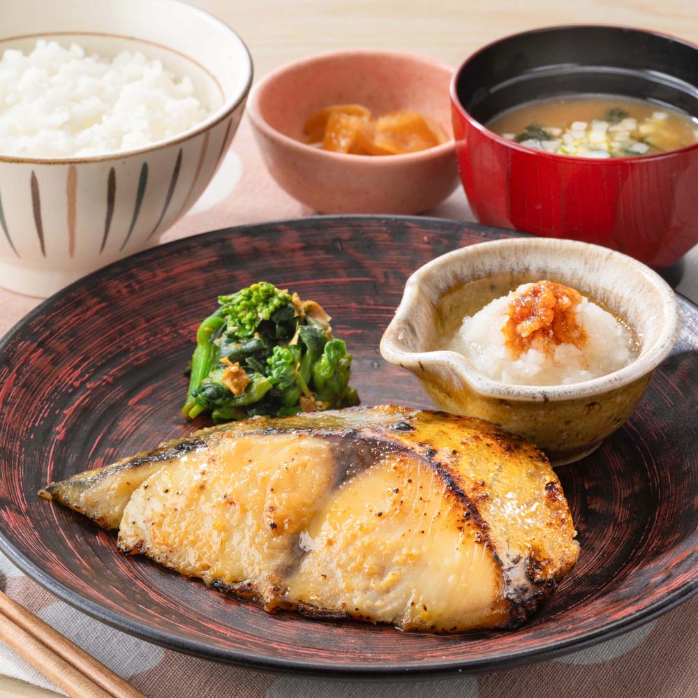 鰆の西京焼き 菜の花からし和え添え