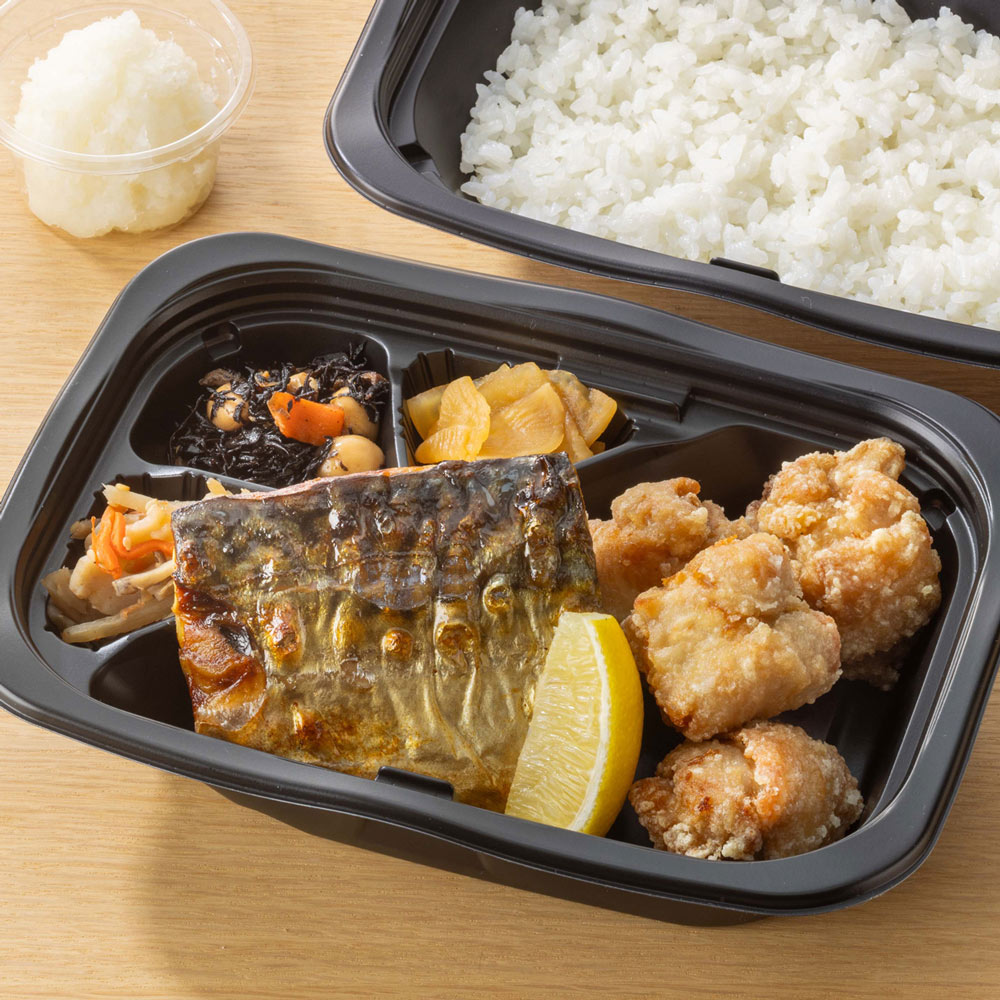 さばの炭火焼きと鶏竜田揚げ 弁当