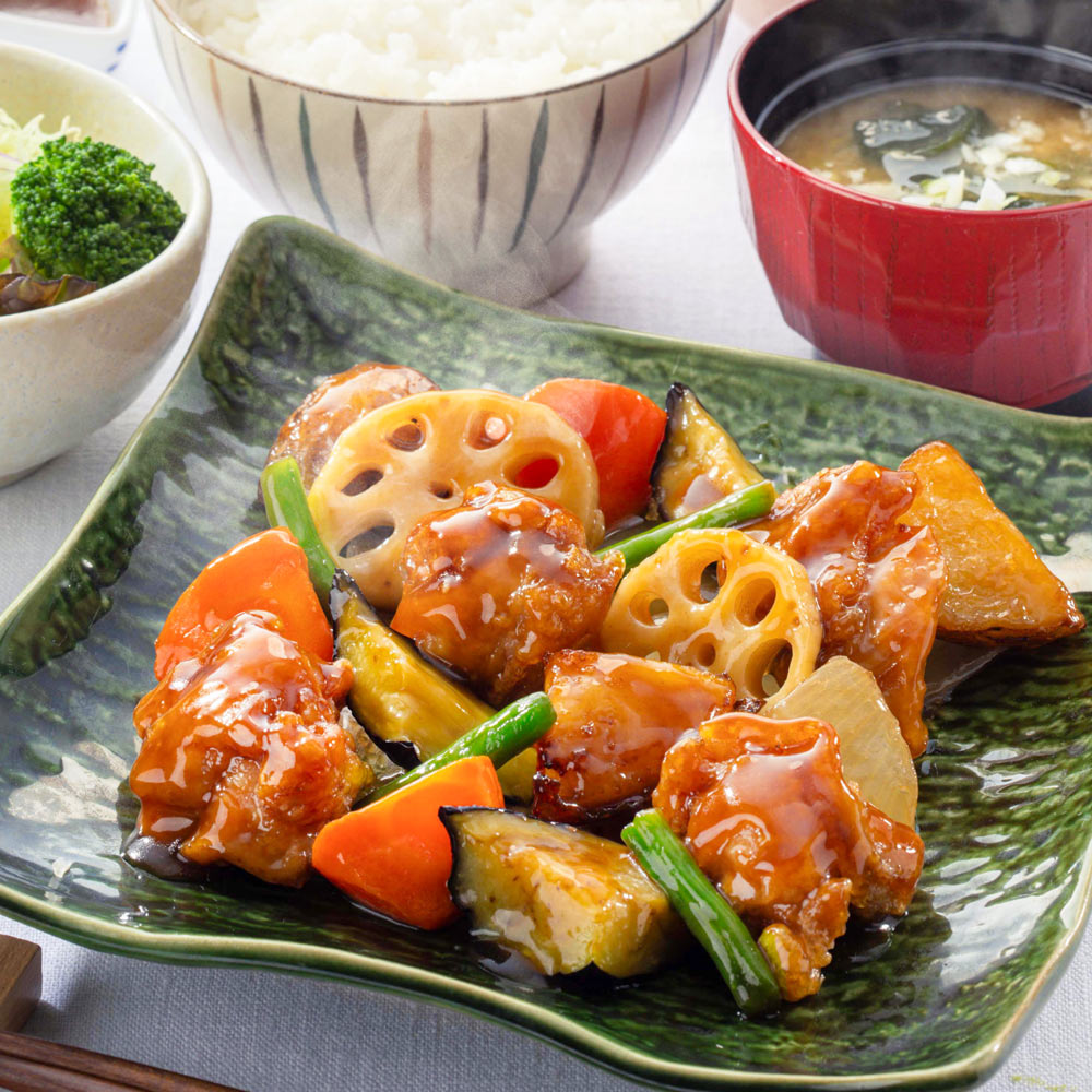 鶏と野菜の黒酢あん
