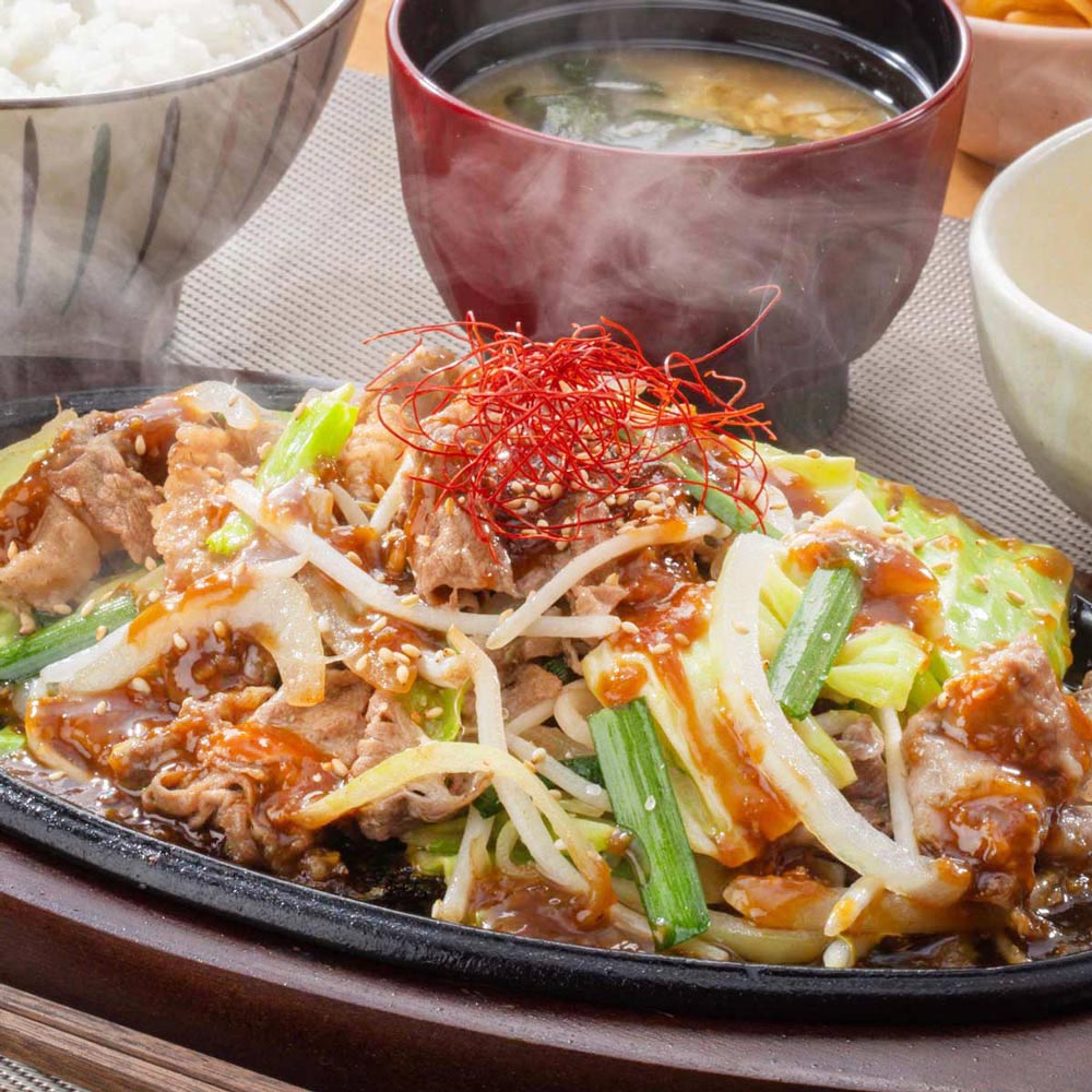 国産牛のスタミナ鉄板焼き