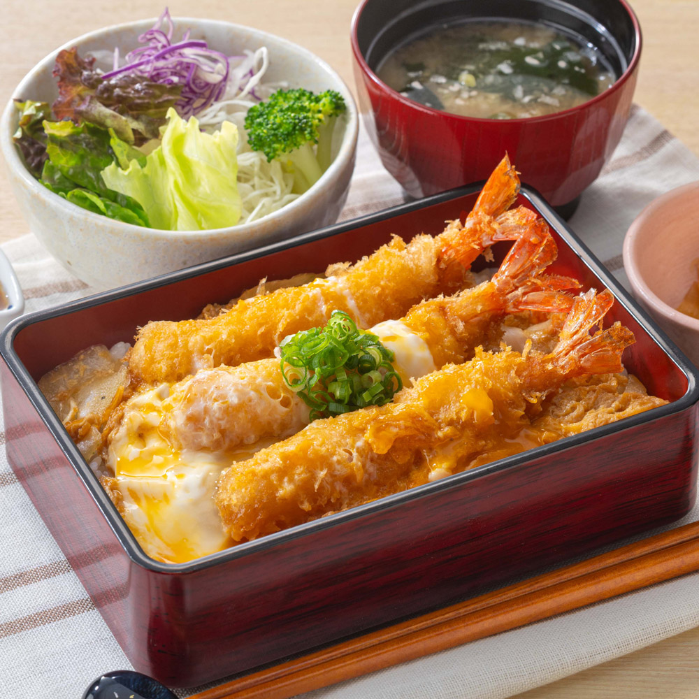 海老の玉子とじ重