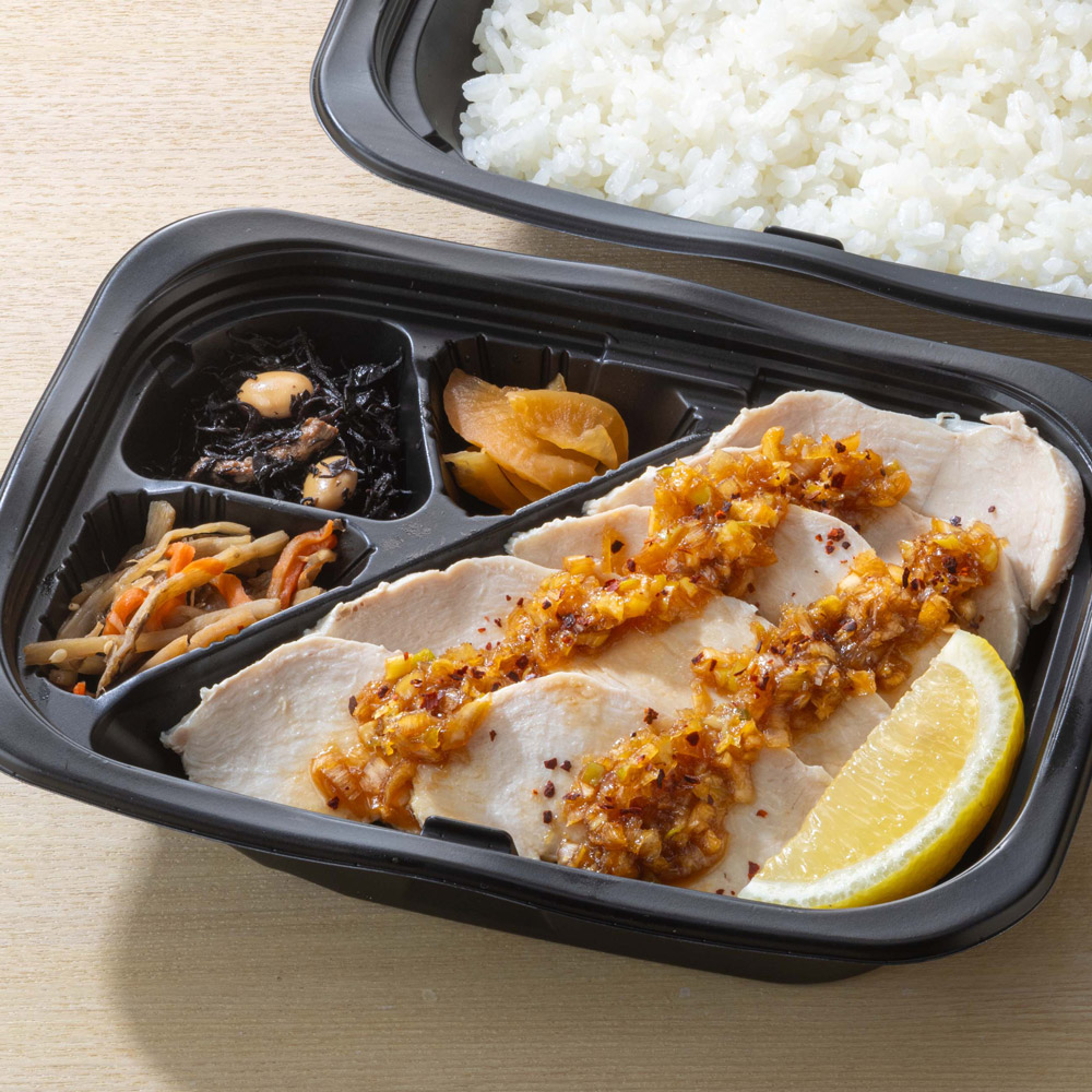 蒸し鶏のもろみ醤油香味ネギだれ 弁当