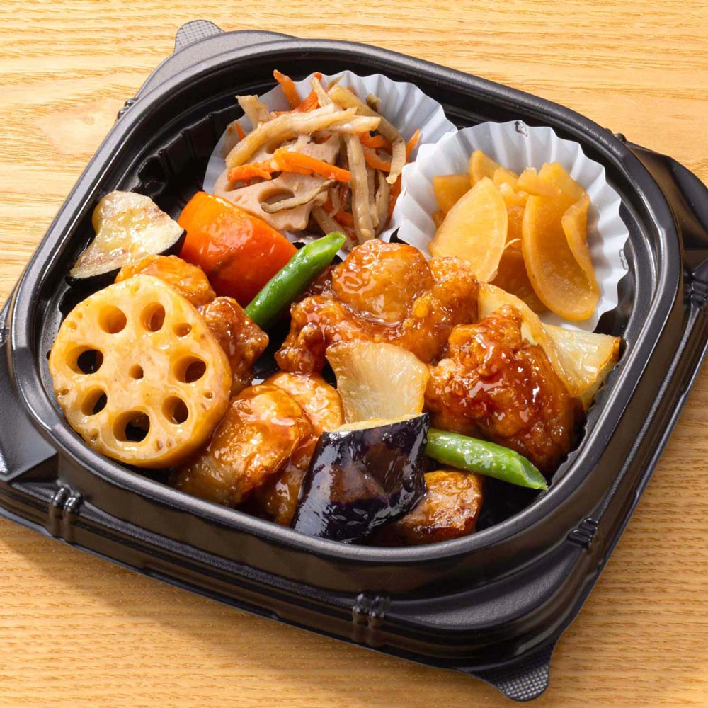鶏と野菜の黒酢あん 弁当