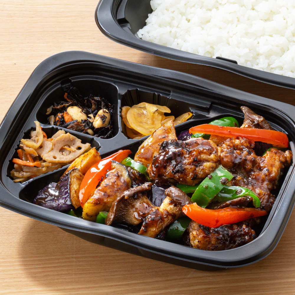 鶏と茄子のコクうま豆豉炒め 弁当