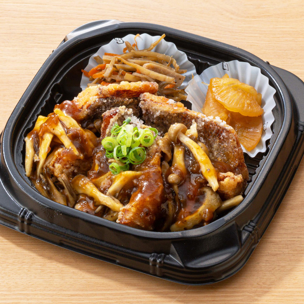 茸のたまり醤油バターソース メヌケの竜田揚げ 弁当