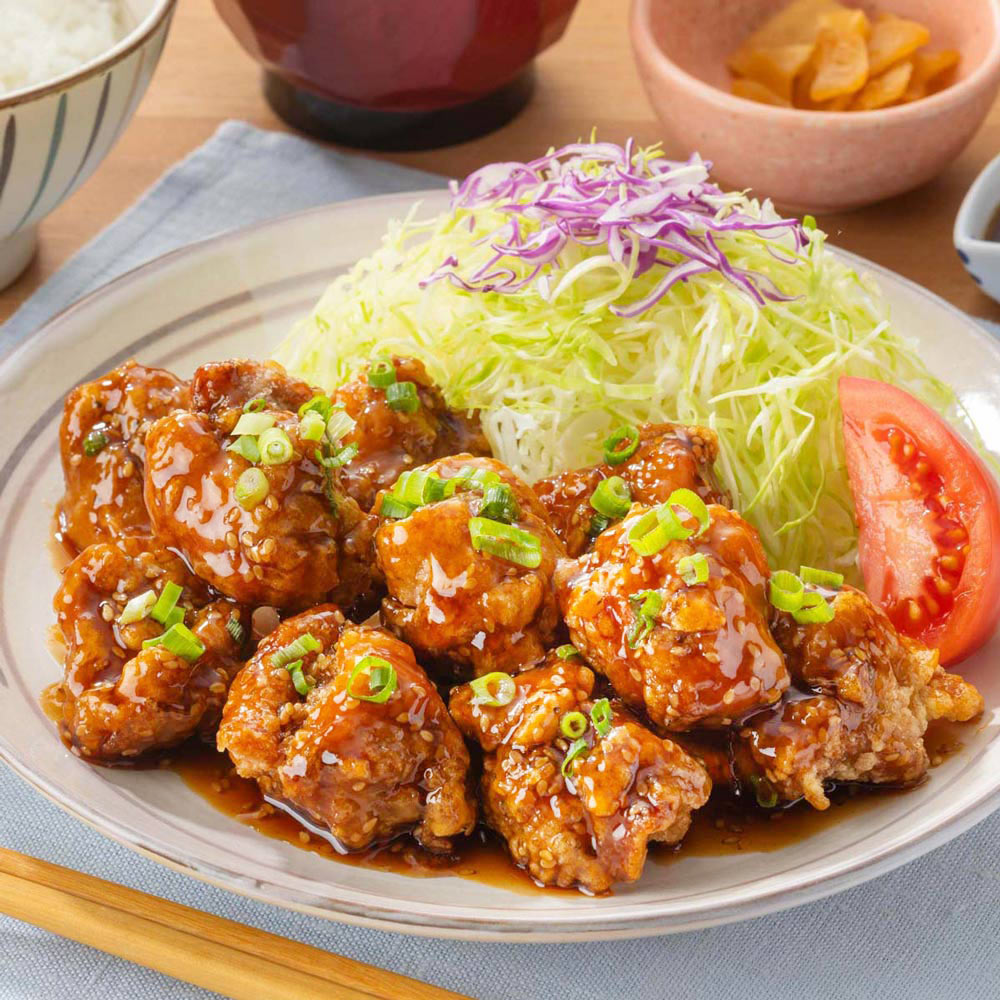 〈おかず増量〉甘からだれの唐揚げ
