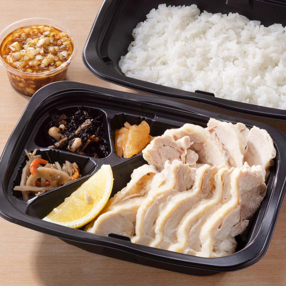 蒸し鶏の生姜ねぎ醬油 弁当
