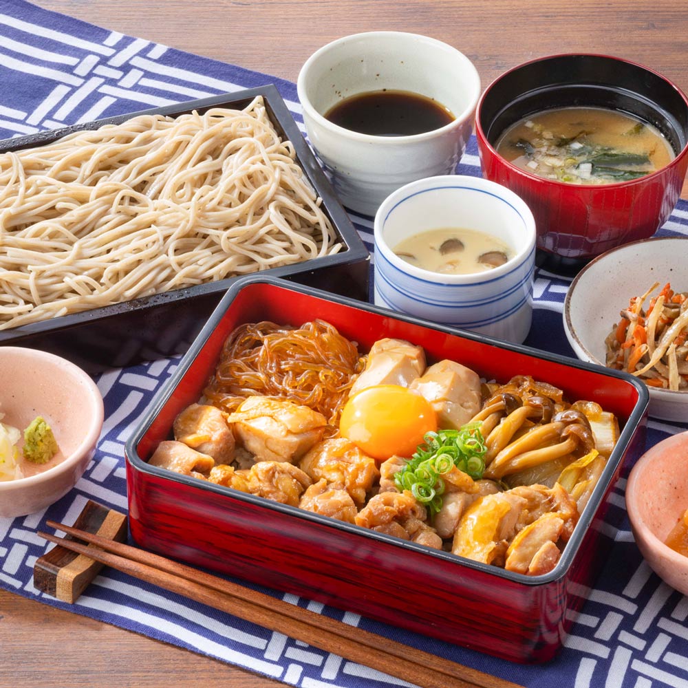 鶏すき焼き重とお蕎麦膳
