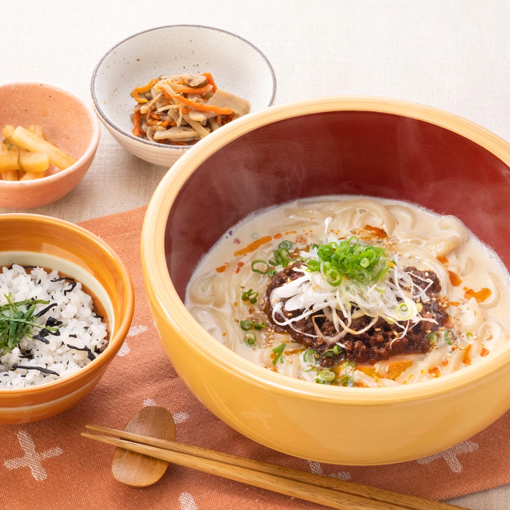 肉みそ豆乳出汁うどん