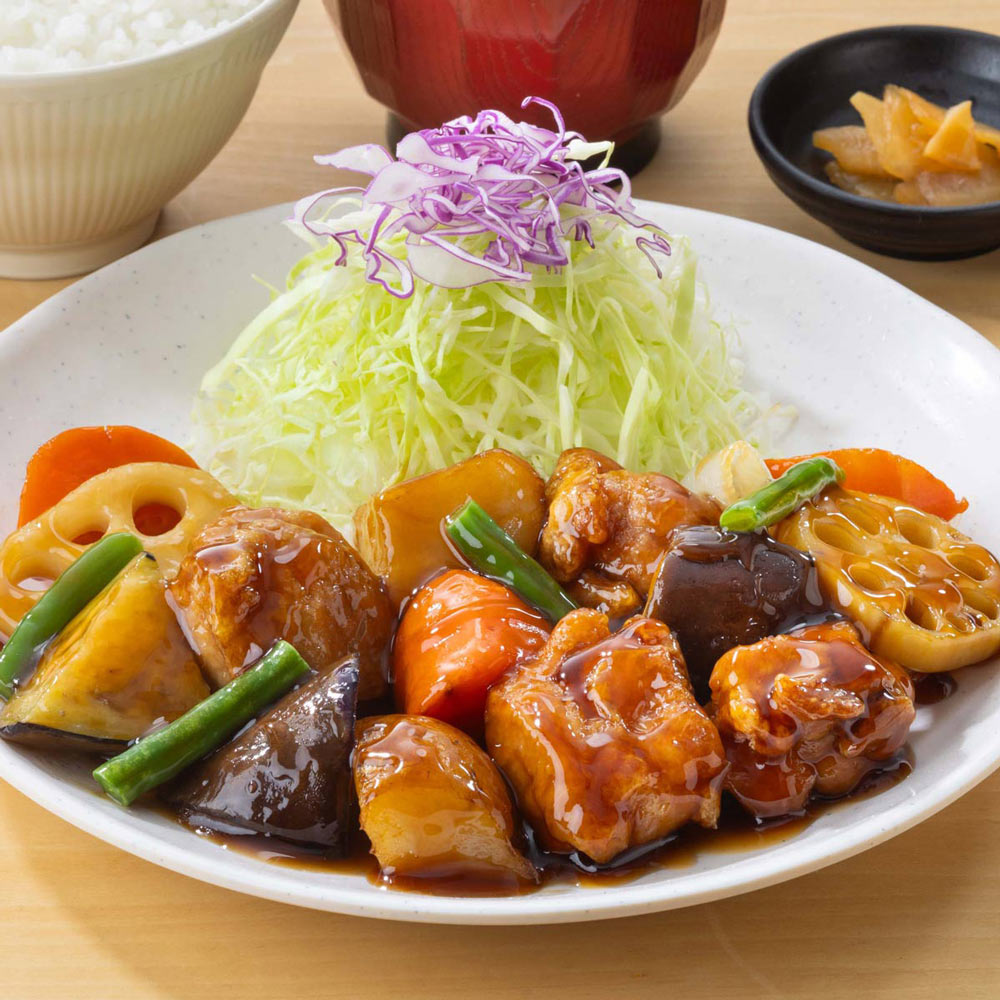 鶏と野菜の黒酢あん