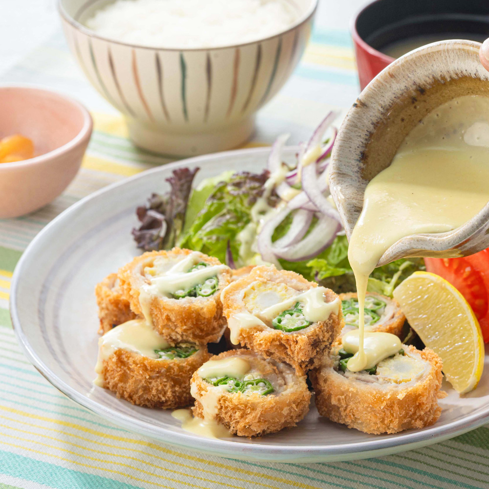 豚ロースの夏野菜巻き 〜南国風マヨソース〜