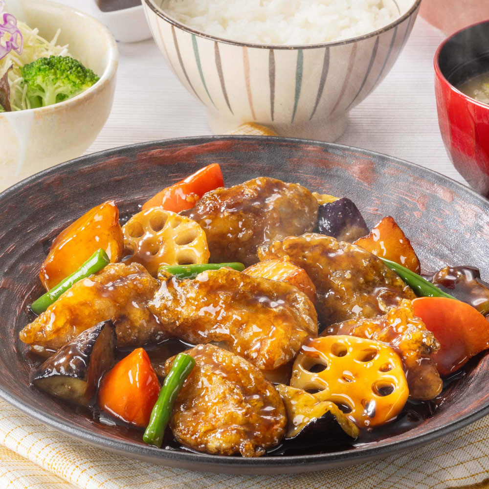 〈おかず増量〉すけそう鱈と野菜の黒酢あん