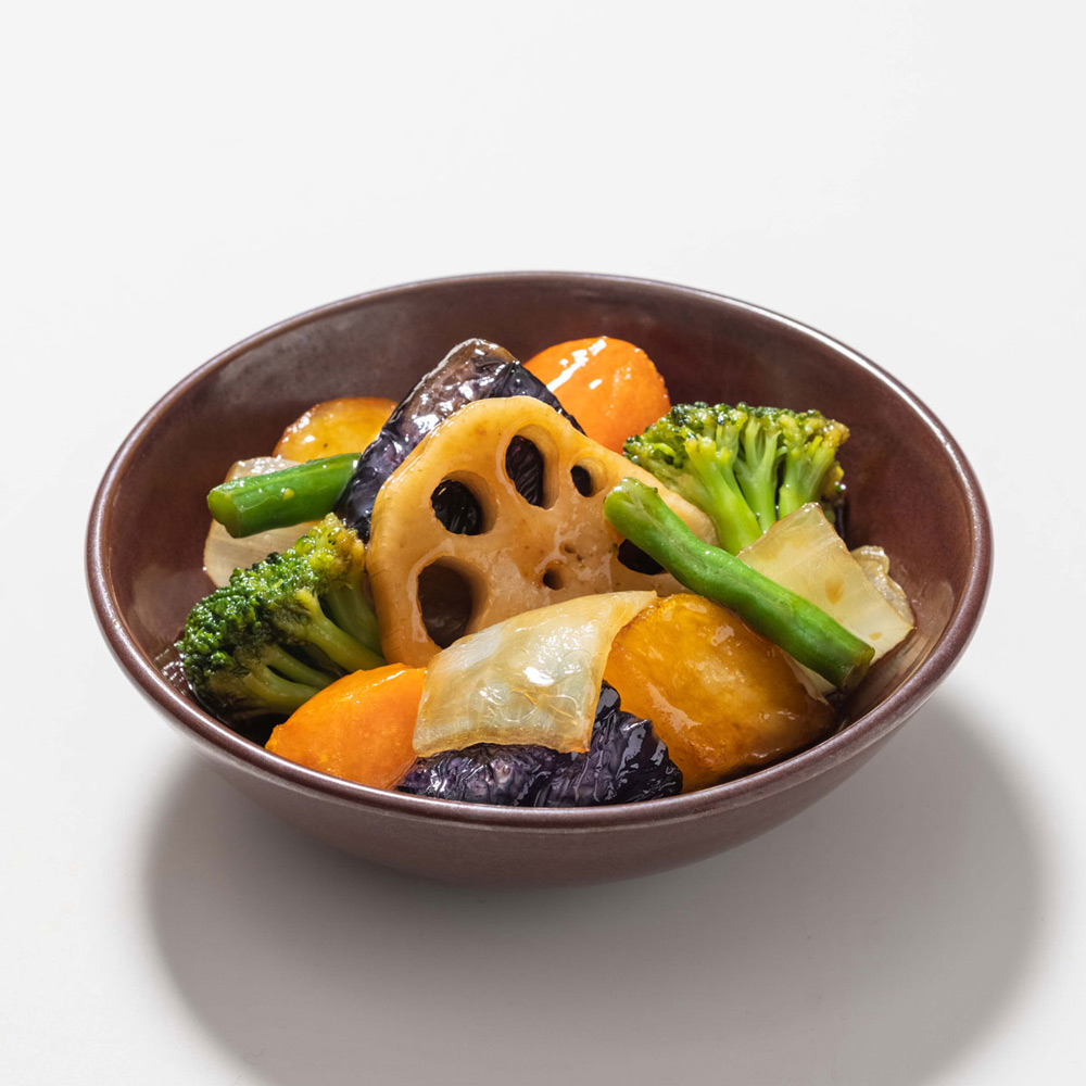 ミニ野菜の黒酢あん