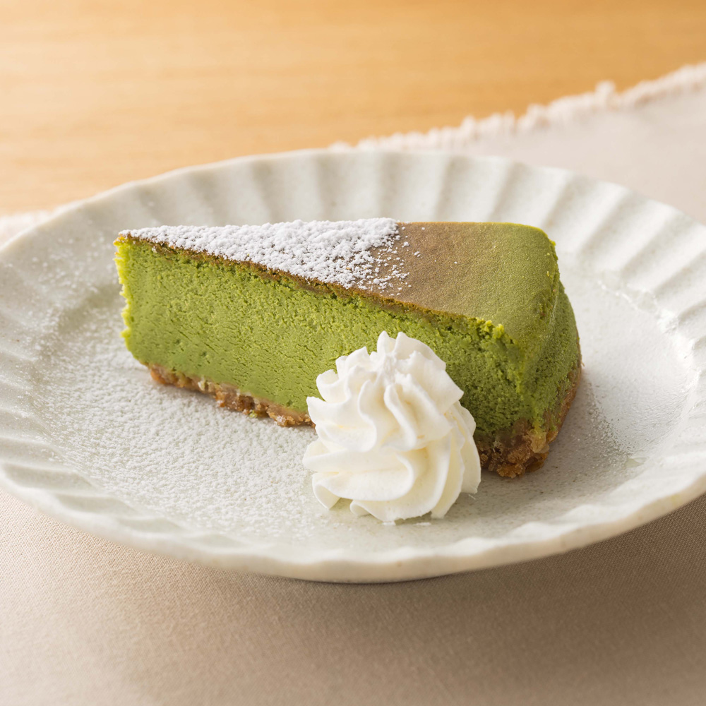 宇治抹茶の豆乳チーズケーキ