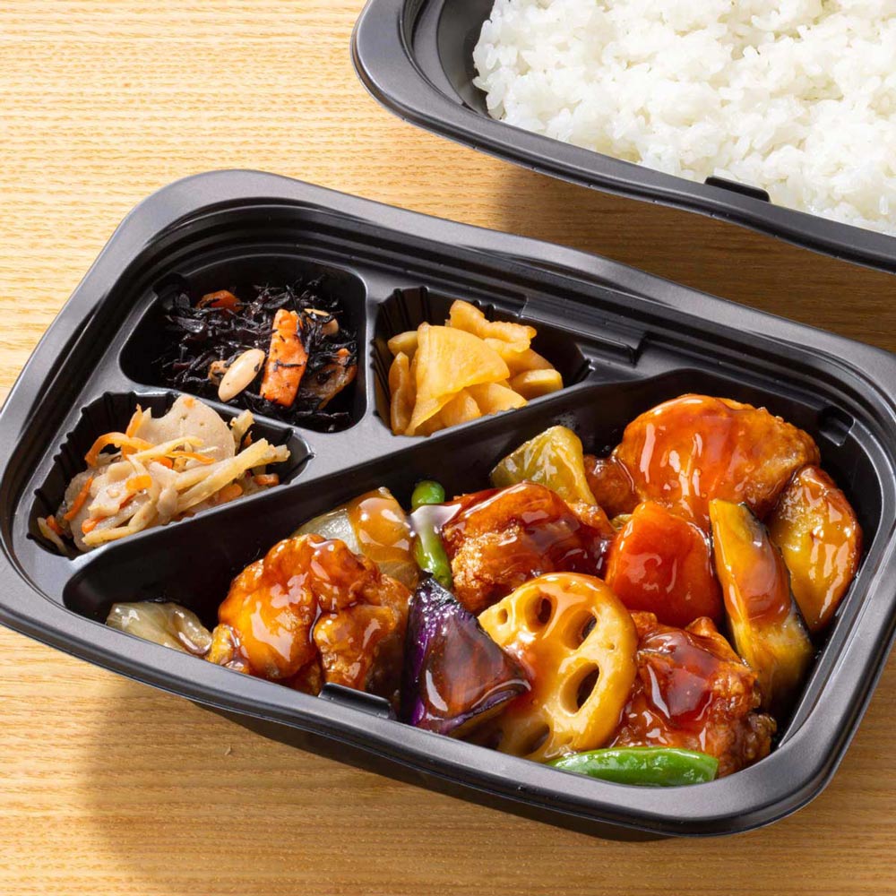 鶏と野菜の黒酢あん 弁当