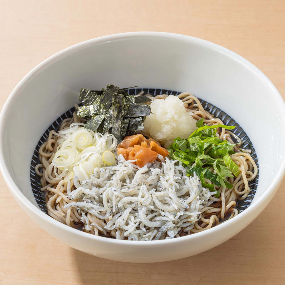 釜揚げしらすと梅おろしのぶっかけそば(冷)