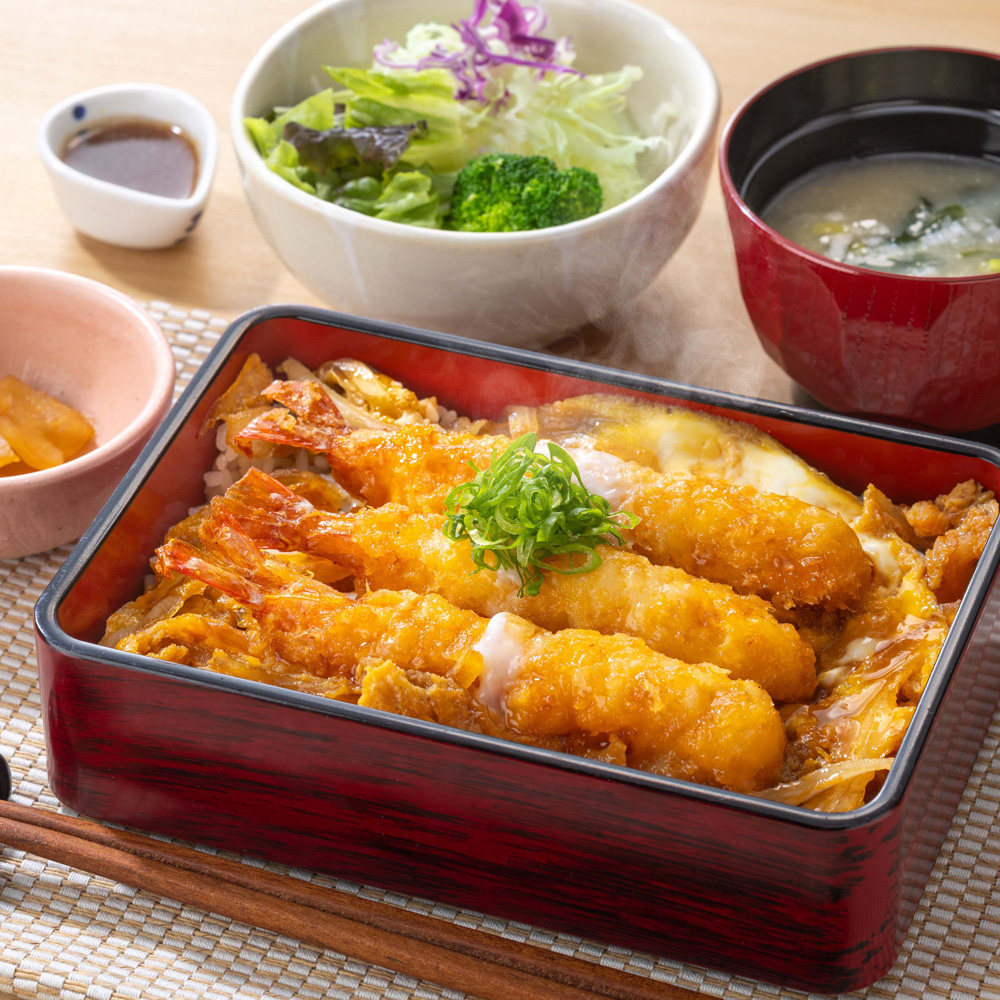 海老の玉子とじ重