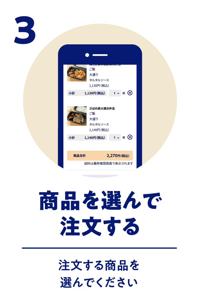 商品を選んで注文する